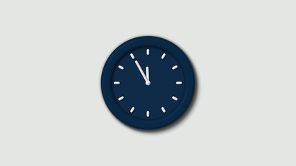 Amazing aqua dark counting down clock icon on white background,12 hours clock icon