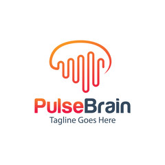 Pulse Brain logo designs concept vector, Mind logo template