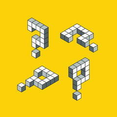 Question mark 3d isometric abstract.