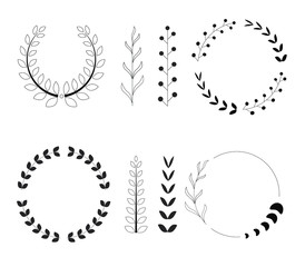 set of vector wreath elements