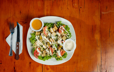 Caesar salad with grilled chicken