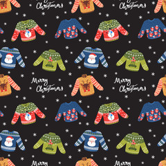 Vector cute ugly sweaters for Xmas