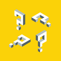 Question mark 3d isometric abstract.