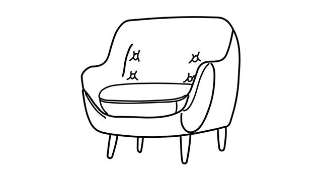 Armchair whiteboard animation HD footage