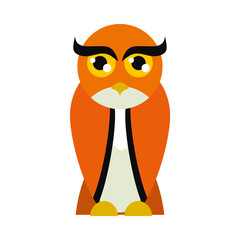 halloween owl icon, flat style