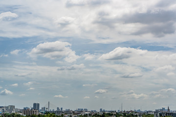 Cloudy blue sky with Bangkok city view