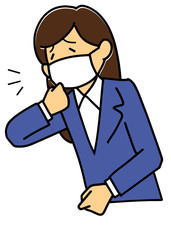 咳をする女性