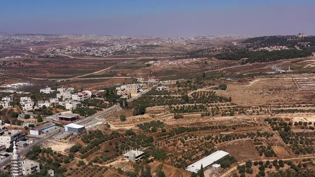 Aerial View over Palestinian Town Biddu Near Jerusalem
Drone, August,2020,Israel
