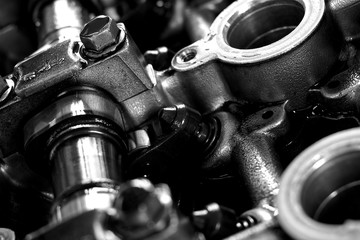 Fototapeta na wymiar Close up of car engine part.