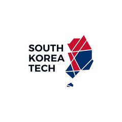 south korea low poly tech logo vector icon illustration