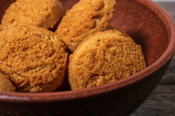 Closeup of bowl with cookies
