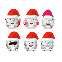 Santa Claus emoticons with digital safe box cartoon character