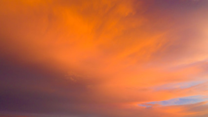 Naklejka na ściany i meble Fiery orange sunset sky. Beautiful sky