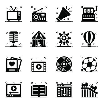 
Party and Entertainment solid Icons 
