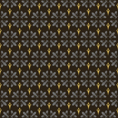 Dark floral pattern. Seamless background. Tile ornament. Perfect for your design: fabric, wallpaper, background image, wrapping paper