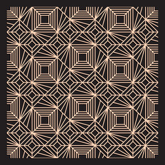Laser cutting interior panel. Art Deco vector design. Plywood lasercut square tiles. Square seamless patterns for printing, engraving, paper cut. Stencil lattice ornament. Decal. Fence.