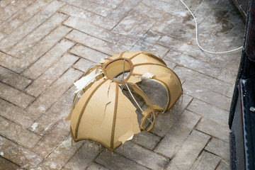 Damaged vintage lampshade