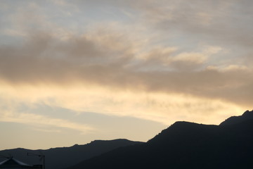 sunset in the mountains