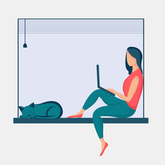 girl sitting windowsill laptop 6