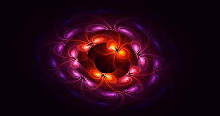 3D rendering abstract multicolor fractal light background