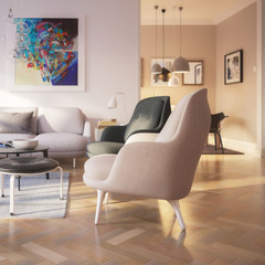 Contemporary Luxury Furnishing (detail) - 3d visualization