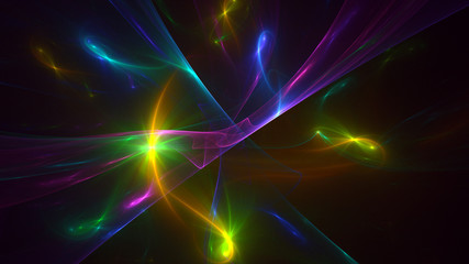 3D rendering abstract multicolor fractal light background