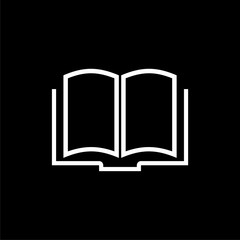 Open book symbol isolated on dark background