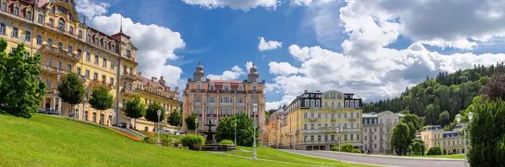 Gordijnen Tsjechië Panorama view - Goethe Square in small great Czech spa town Mariánské Lázně (Marienbad) - region Karlovy Vary Czech Republic - Europe  © Jiri Vanicek