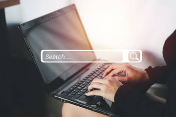 Women use smartphones to find what they are interested, internet networking concept