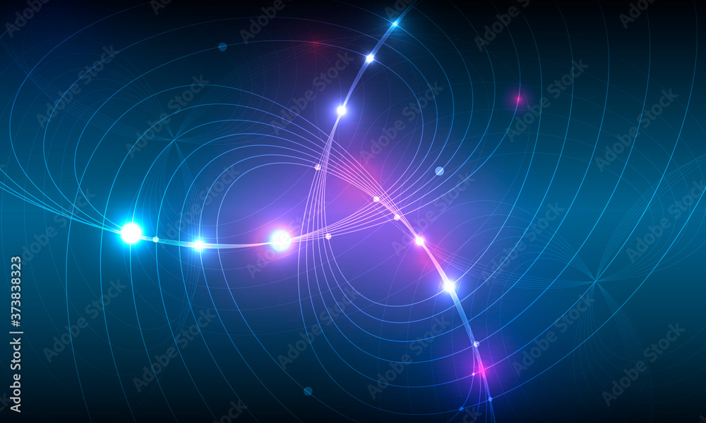 Poster vector abstract bright rounded lines. space design illustration