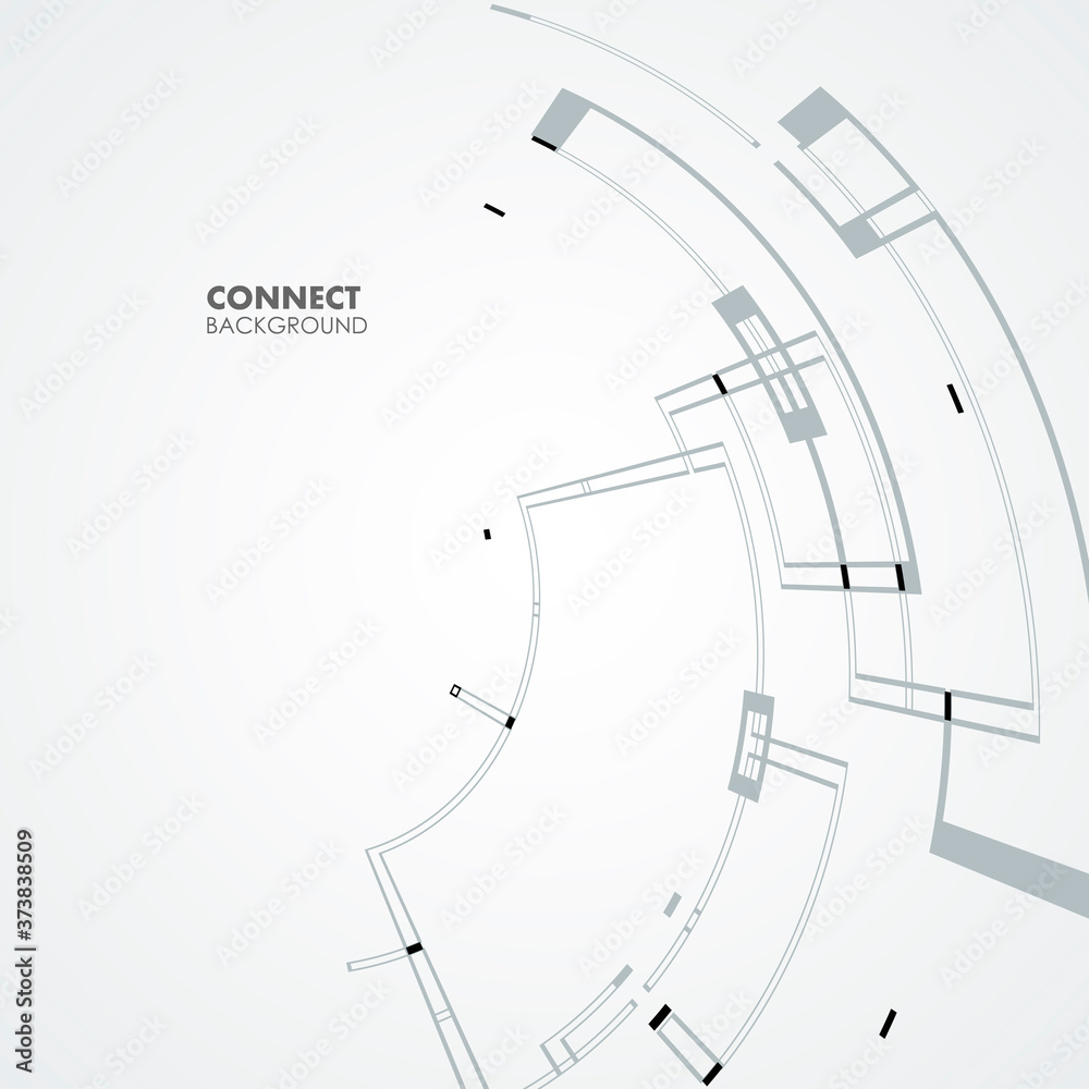 Poster line art abstract rounded shapes for concept design. vector graphic illustration. creative geometric