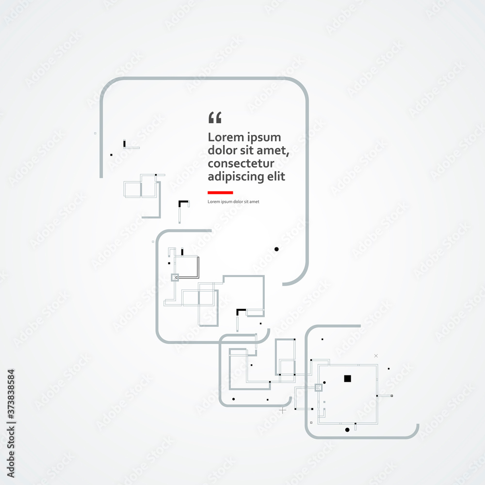 Aufkleber Square abstract shapes pattern in hipster style. Modern space style. Vector graphic illustration. Modern design template