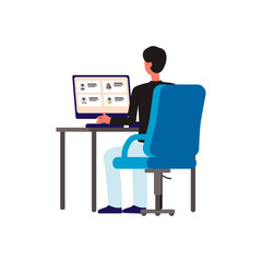 Recruiter or HR specialist searching employee flat vector illustration isolated.