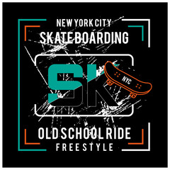 skate board sk-typography-design-tshirt vector-illustration