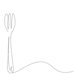 Fork on white background line drawing. Vector illustration