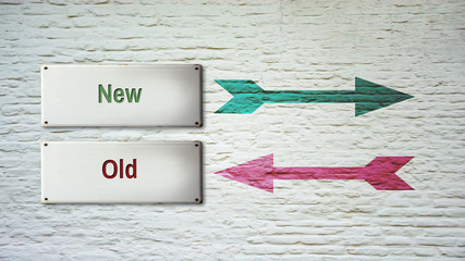 Street Sign to New versus Old