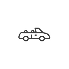 Cabriolet car line icon. linear style sign for mobile concept and web design. Supercar outline vector icon. Symbol, logo illustration. Vector graphics