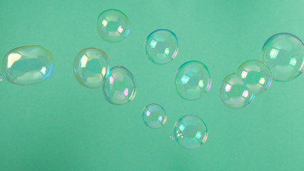 Soap bubbles isolated on a black background