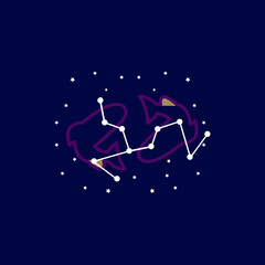 Obraz na płótnie Canvas Pisces zodiac sign logo. vector illustration. 