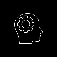 Critical thinking icon isolated on dark background