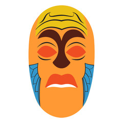 
A flat vector design of africal tribal mask, face mask 
