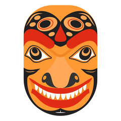 Vector of cultural face mask, used as as a ceremonial costume 