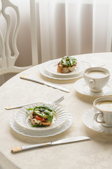 the morning Breakfast sandwich with avocado.