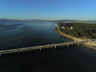 Fototapeta na wymiar La Toja. Beautiful Island of Coruna. Galicia,Spain. Aerial Drone Photo