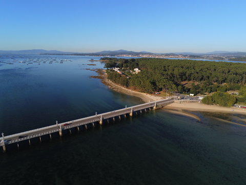 La Toja. Beautiful Island of Coruna. Galicia,Spain. Aerial Drone  Photo