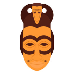
Beautifully crafted lwalwa mask depicting cultural ethnicity in flat style vector 
