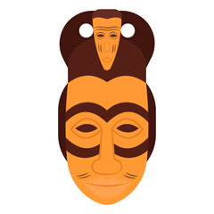 
Beautifully crafted lwalwa mask depicting cultural ethnicity in flat style vector 
