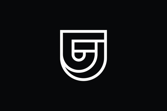 Minimal Innovative Initial FU logo and UF logo. Letter FU UF creative elegant Monogram. Premium Business logo icon. White color on black background