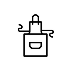 Kitchen apron outline icons. Vector illustration. Editable stroke. Isolated icon suitable for web, infographics, interface and apps.