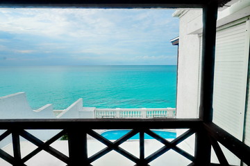 Ocean view villa balcony